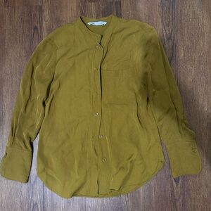 Zara Green Blouse Elegant and Versatile Top
